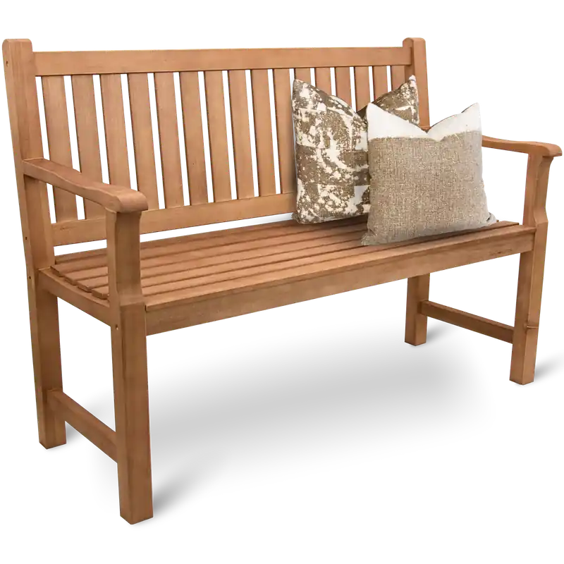 Gartenbank aus Holz mit Schutzabdeckung und Gartenhandschuhen Highlight